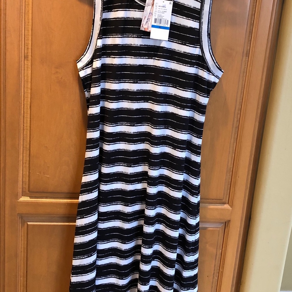 Black and white knee length dress